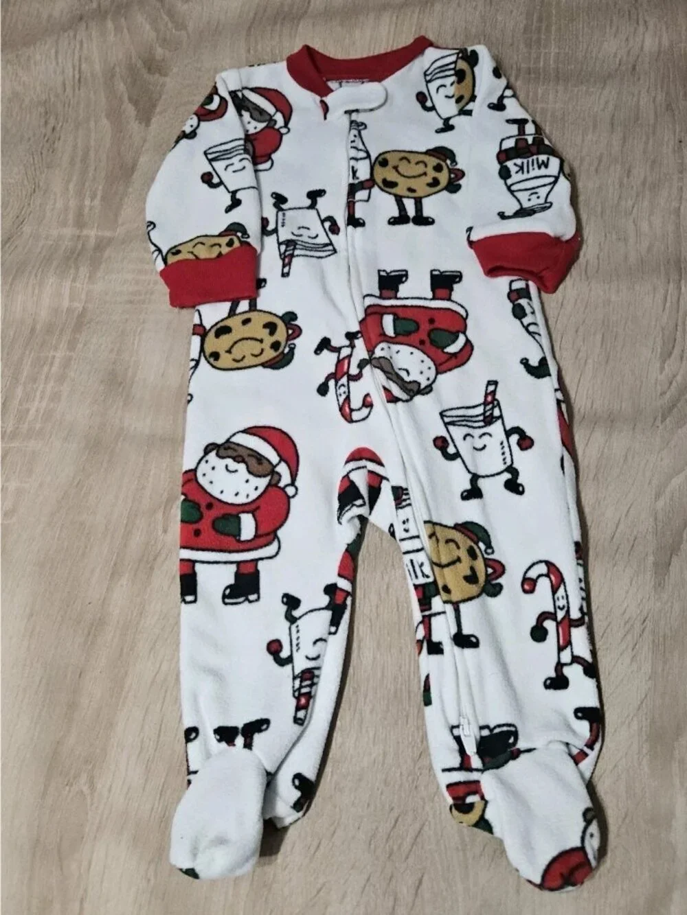Lot Of 6 Carters Fleece Footed Pjs Pajamas Size 6 Months Boys Cozy Santa Moose